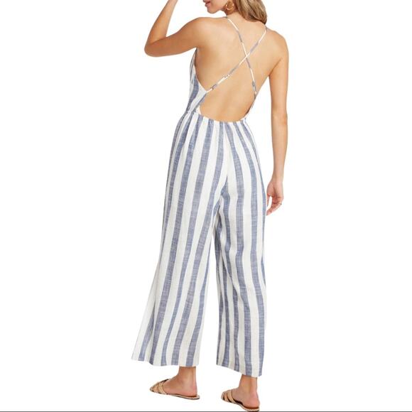 WILLOW Eli Open Back Linen Blend Jumpsuit Medium NWT - Picture 3 of 10